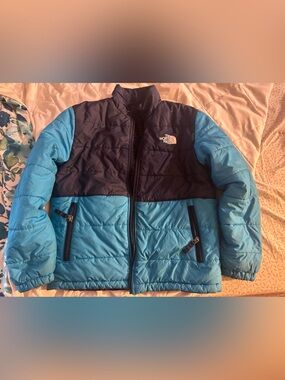The North Face Kids Two-Tone Blue Puffy Reversible Jacket